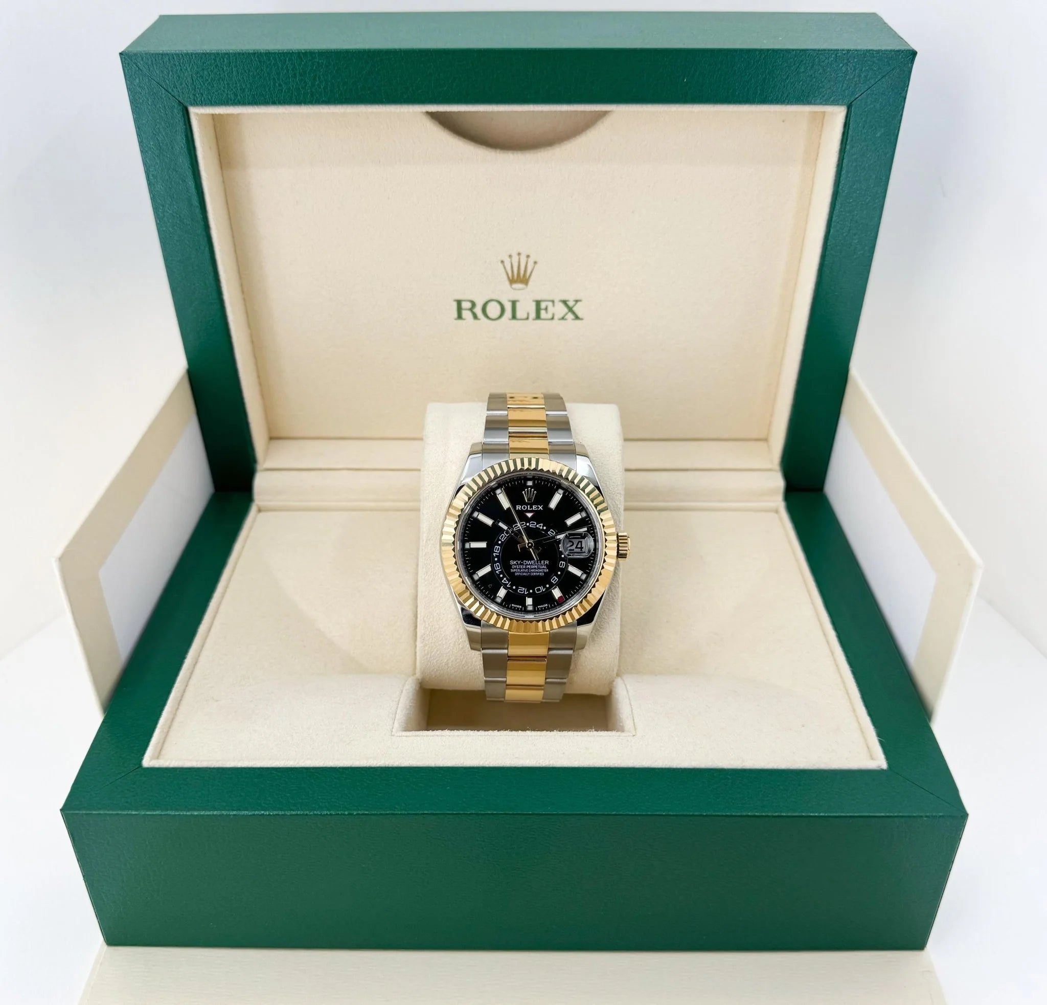 Rolex Sky Dweller 326933 Bk Black Index Dial 42Mm18Kt Yellow Gold And Steel Men’S Watch