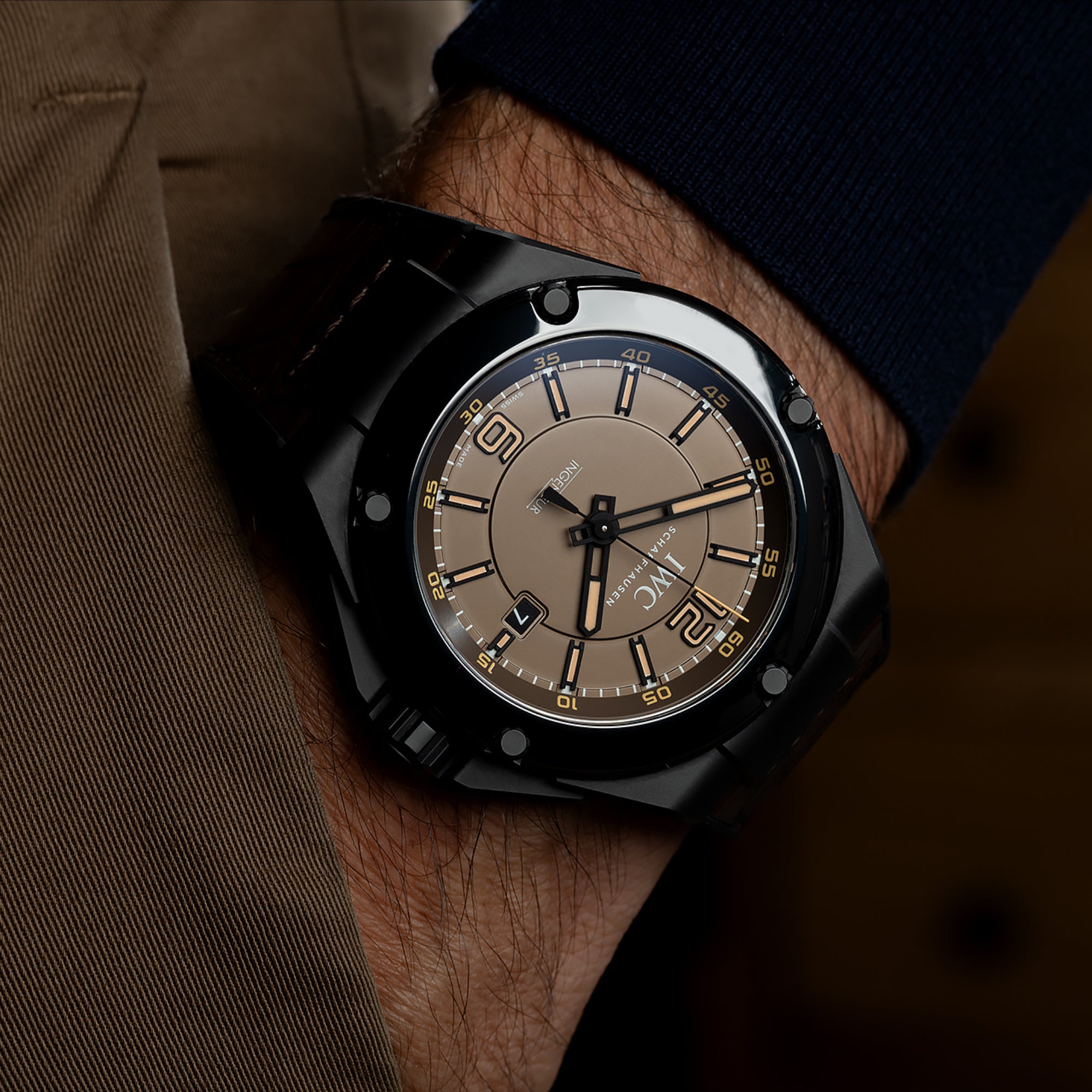 IWC Ingenieur IW322504 Brown Leather Strap 46 mm Brown Dial