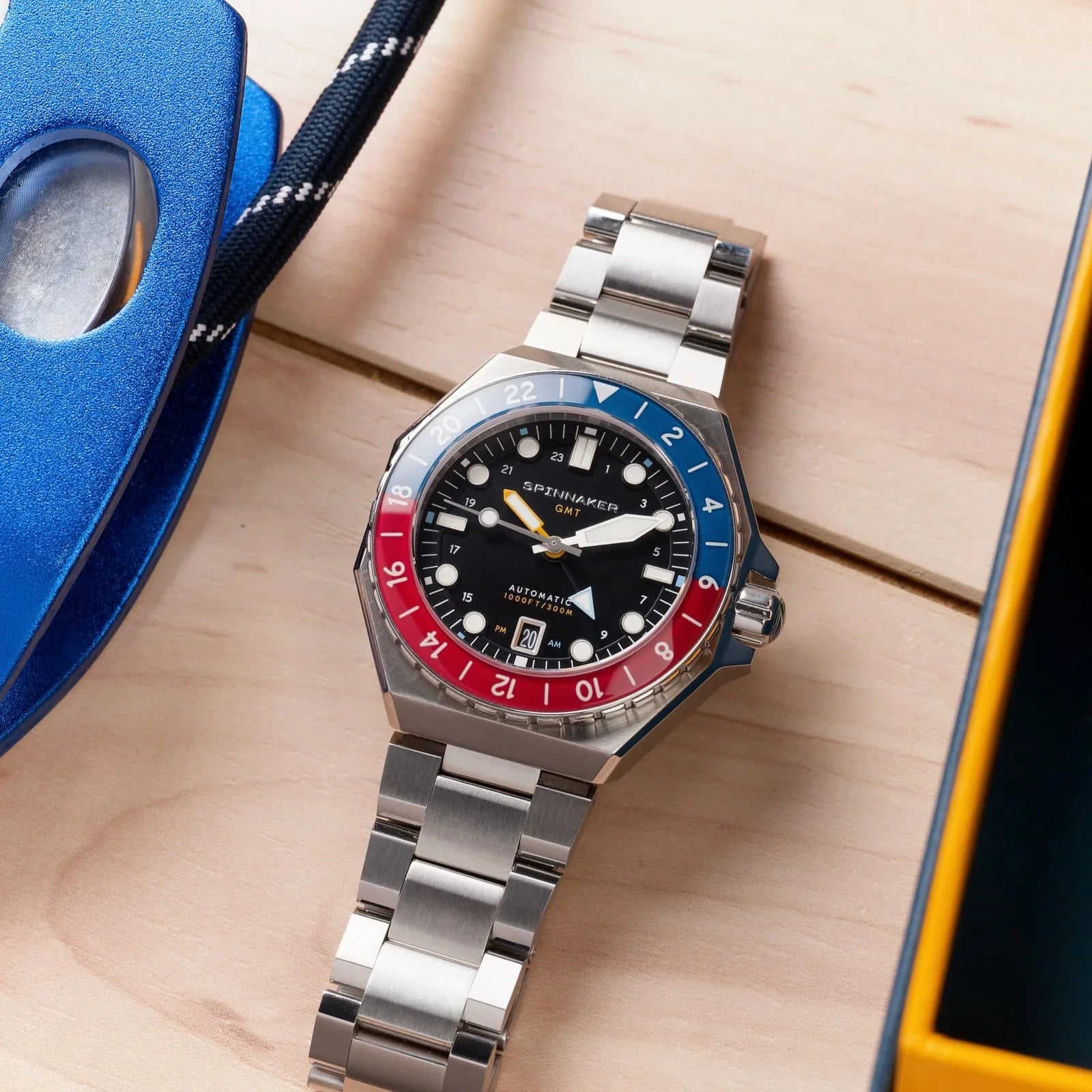 Dumas GMT Automatic Cobalt Crimson 44mm SP-5119-44 Spinnaker