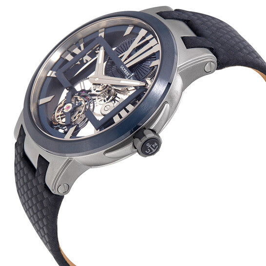 ساعة أوليس ناردين التنفيذية ذات الهيكل العظمي والتوربيون المصنوعة من التيتانيوم بقطر 45 مم للرجال