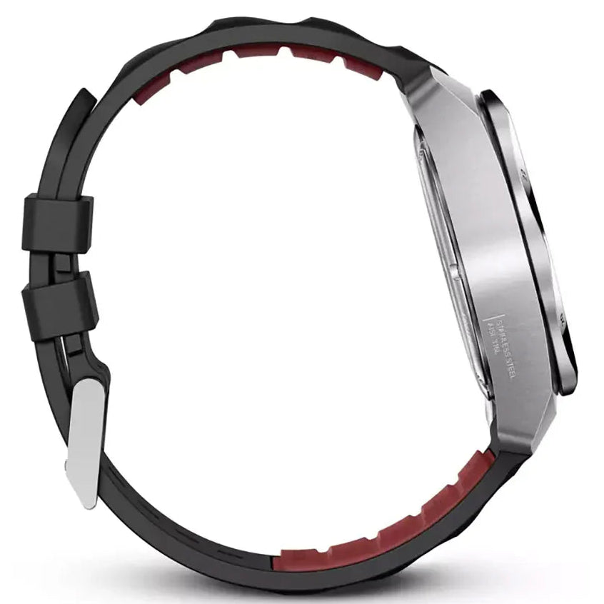 VICTORINOX MEN'S SILVER TONE CASE BLACK DIAL QUARTZ WATCH