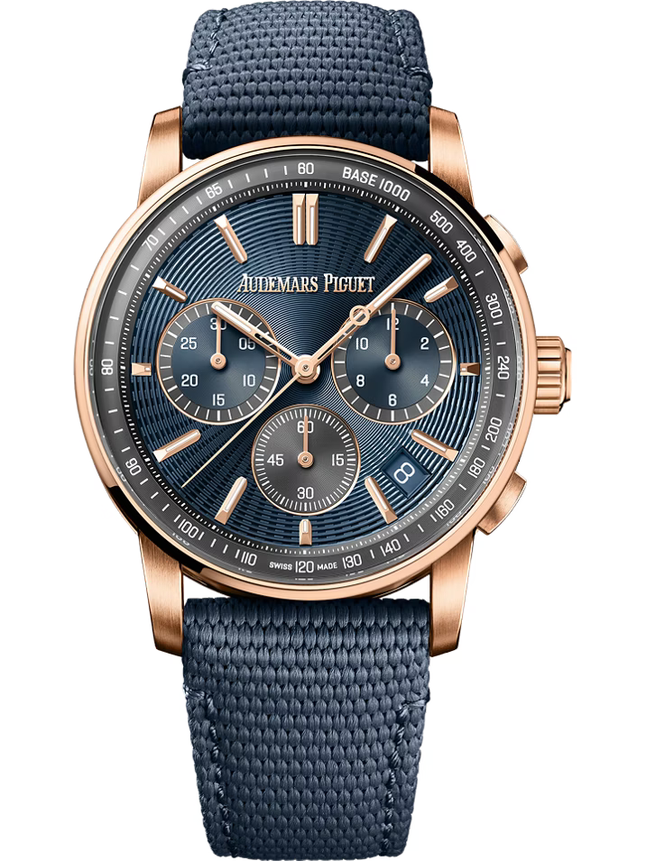 Audemars Piguet Code 11.59 Chronograph 26393OR.OO.A348KB.01 Rose Gold 41mm Blue Dial Men’s Watch