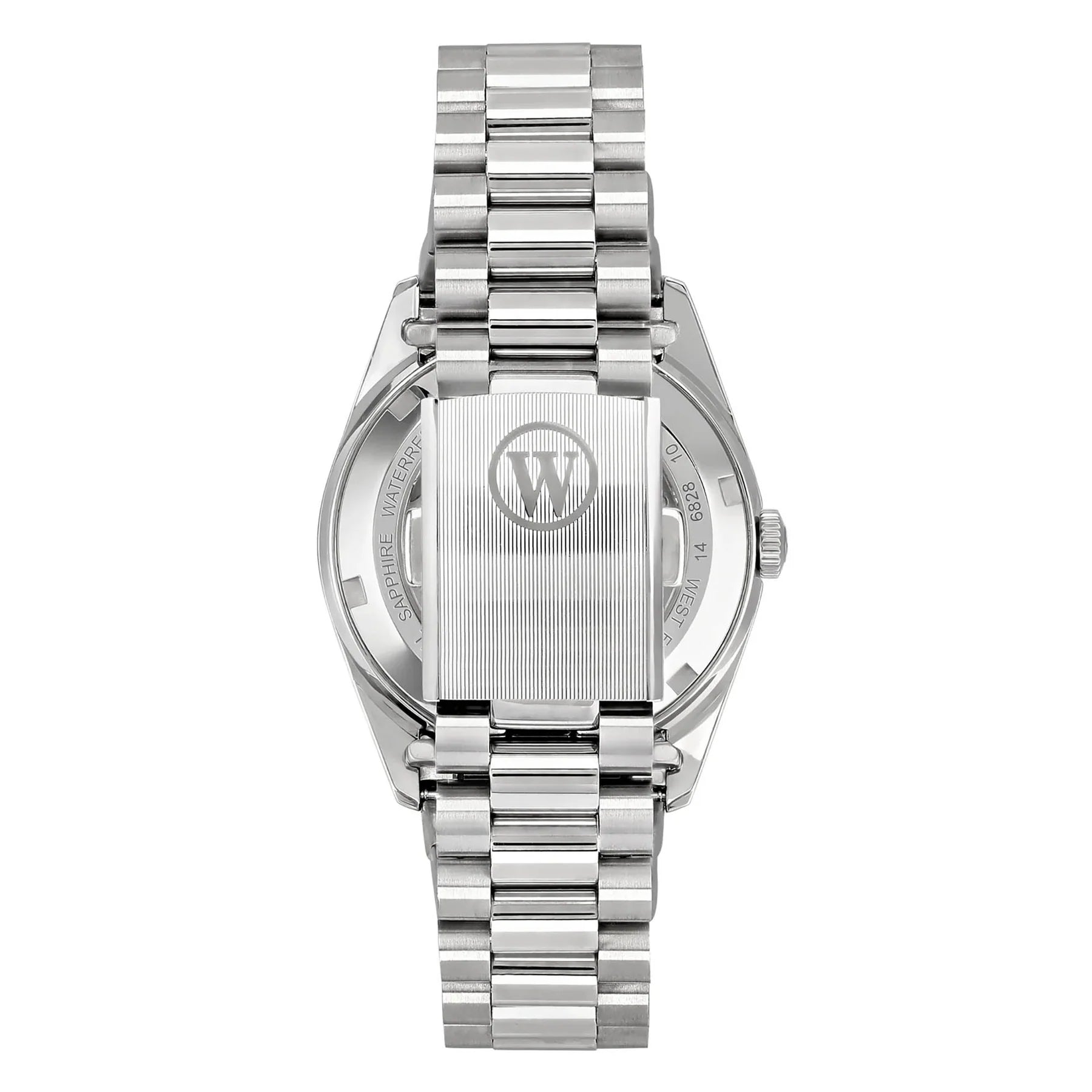 WEST END MEN'S SILVER TONE CASE BLACK DIAL AUTOMATIC WATCH