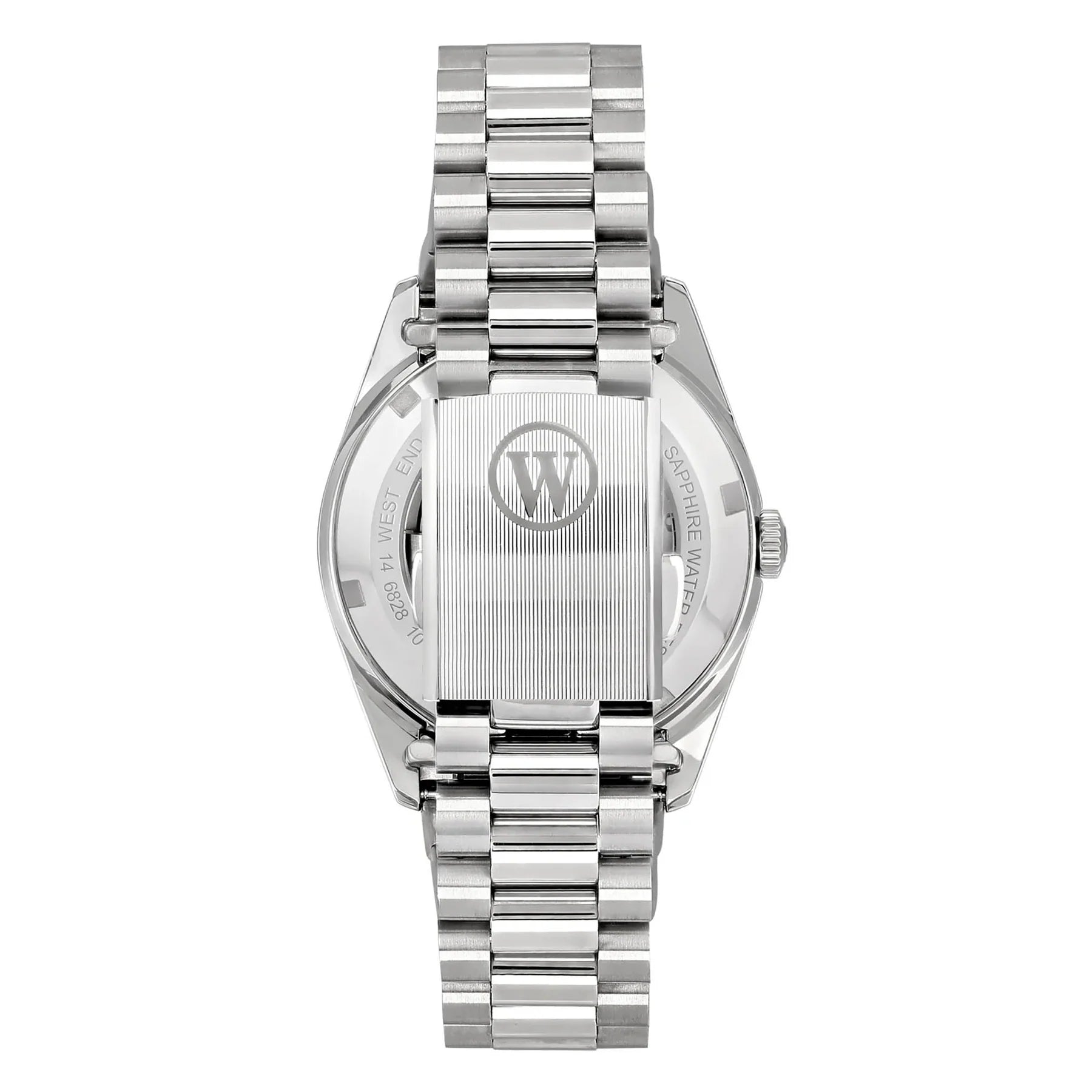 WEST END MEN'S SILVER TONE CASE BLUE DIAL AUTOMATIC WATCH