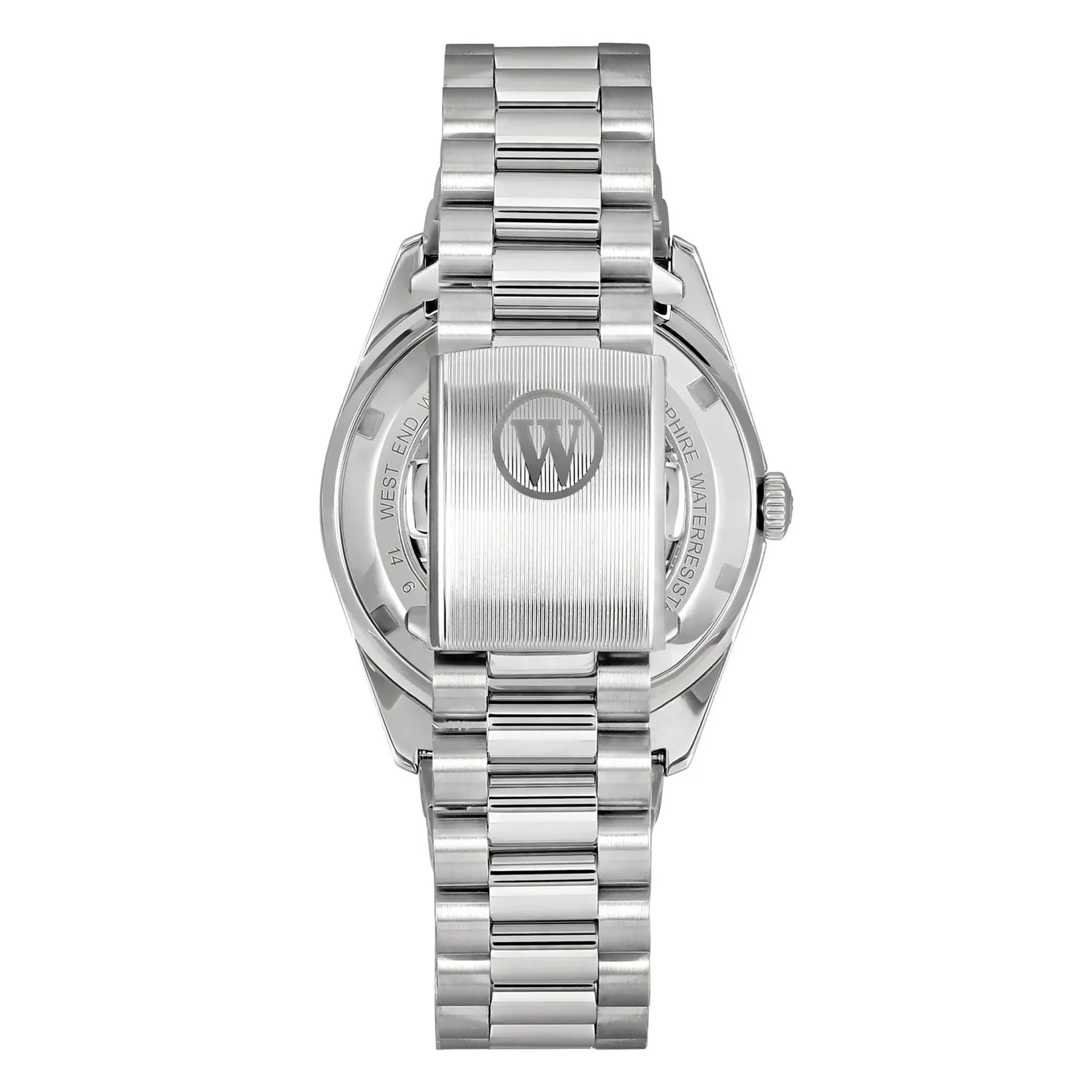 WEST END MEN'S SILVER TONE CASE YELLOW DIAL AUTOMATIC WATCH