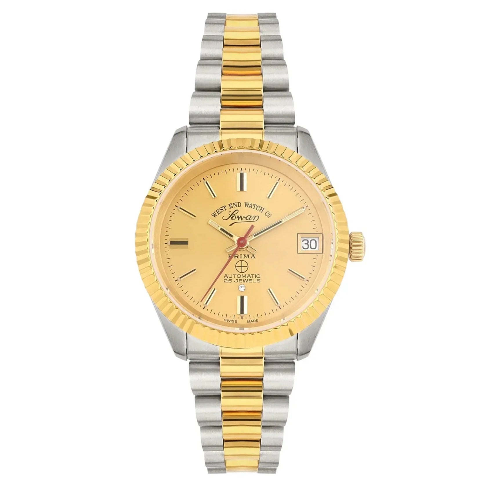 WEST END WOMEN'S SILVER & GOLD TONE CASE CHAMPAGNE DIAL AUTOMATIC WATCH