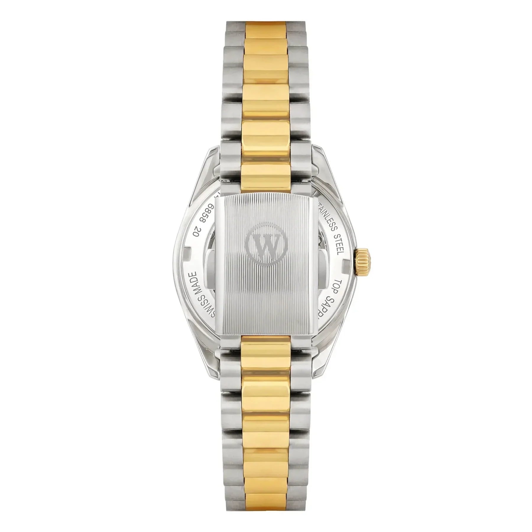 WEST END WOMEN'S SILVER & GOLD TONE CASE CHAMPAGNE DIAL AUTOMATIC WATCH
