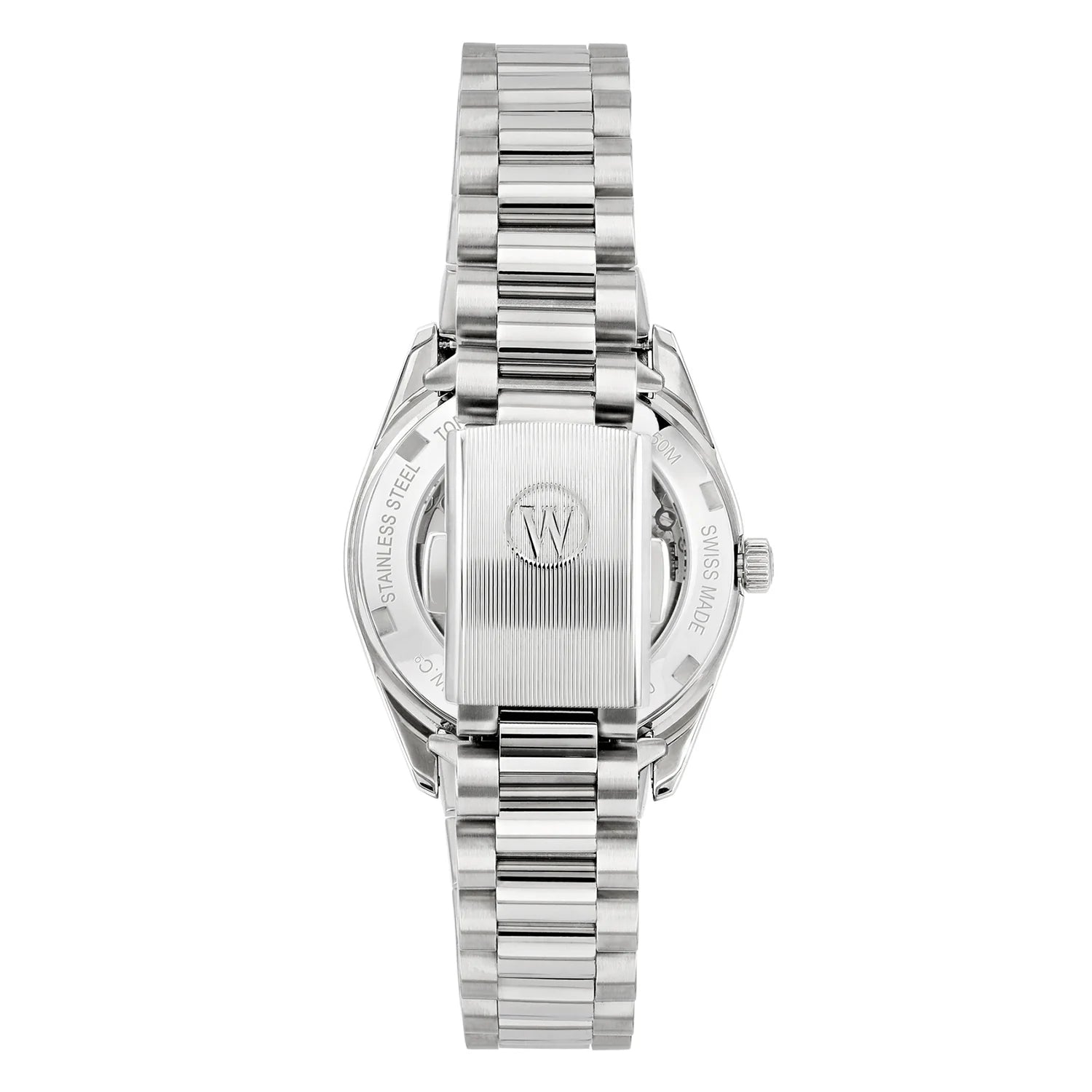 WEST END WOMEN'S SILVER TONE CASE TURQUOISE DIAL AUTOMATIC WATCH