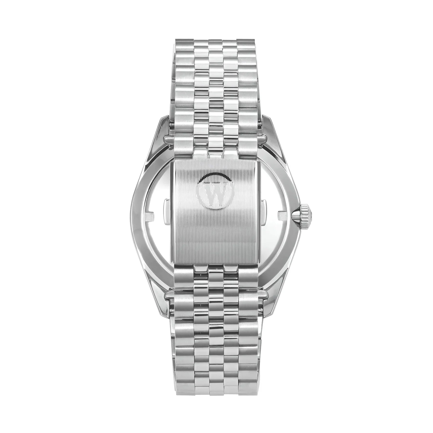 WEST END MEN'S SILVER TONE CASE ORANGE DIAL AUTOMATIC WATCH