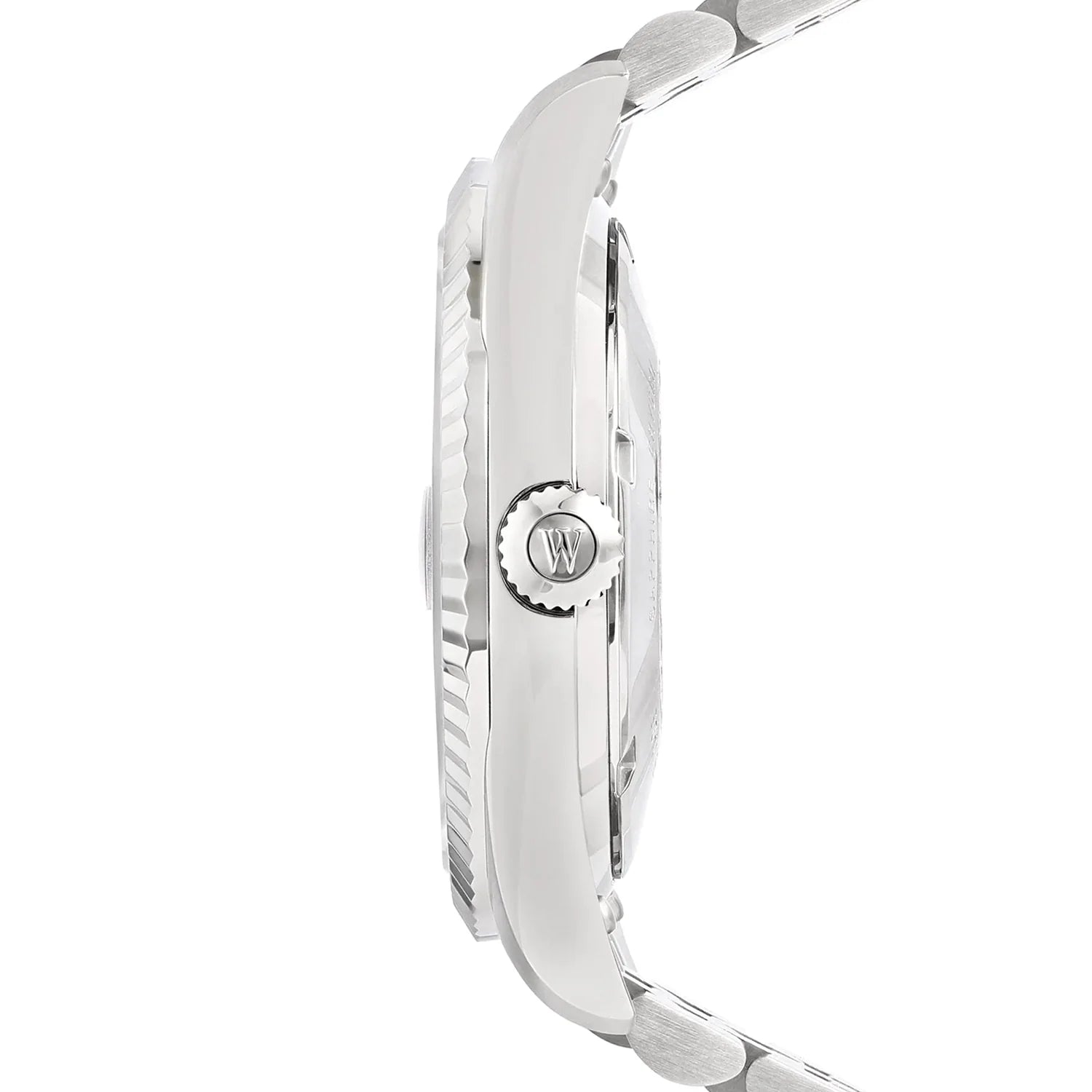 WEST END MEN'S SILVER TONE CASE MAROON ARABIC DIAL AUTOMATIC WATCH