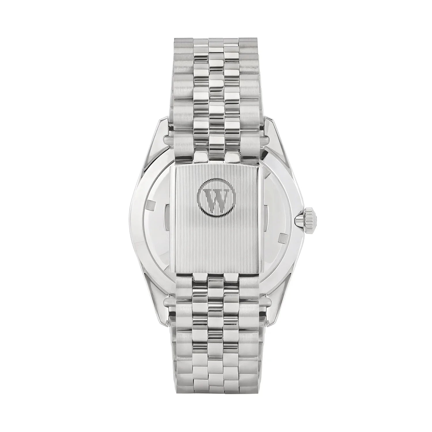 WEST END MEN'S SILVER TONE CASE MAROON ARABIC DIAL AUTOMATIC WATCH