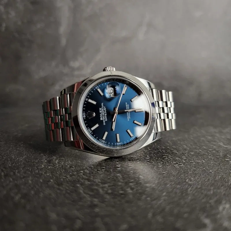 ساعة رولكس ديت جست 126300 BLIJ بمينا مؤشر أزرق 41 مم وسوار يوبيلي من الفولاذ المقاوم للصدأ