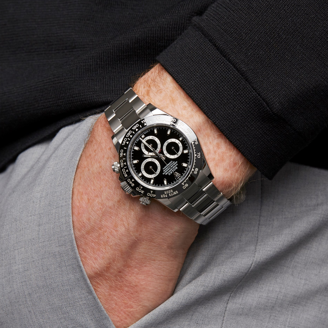 Rolex Daytona – Steel – Black Dial – Very Good Conditions – Box and Card - Azzam Watches