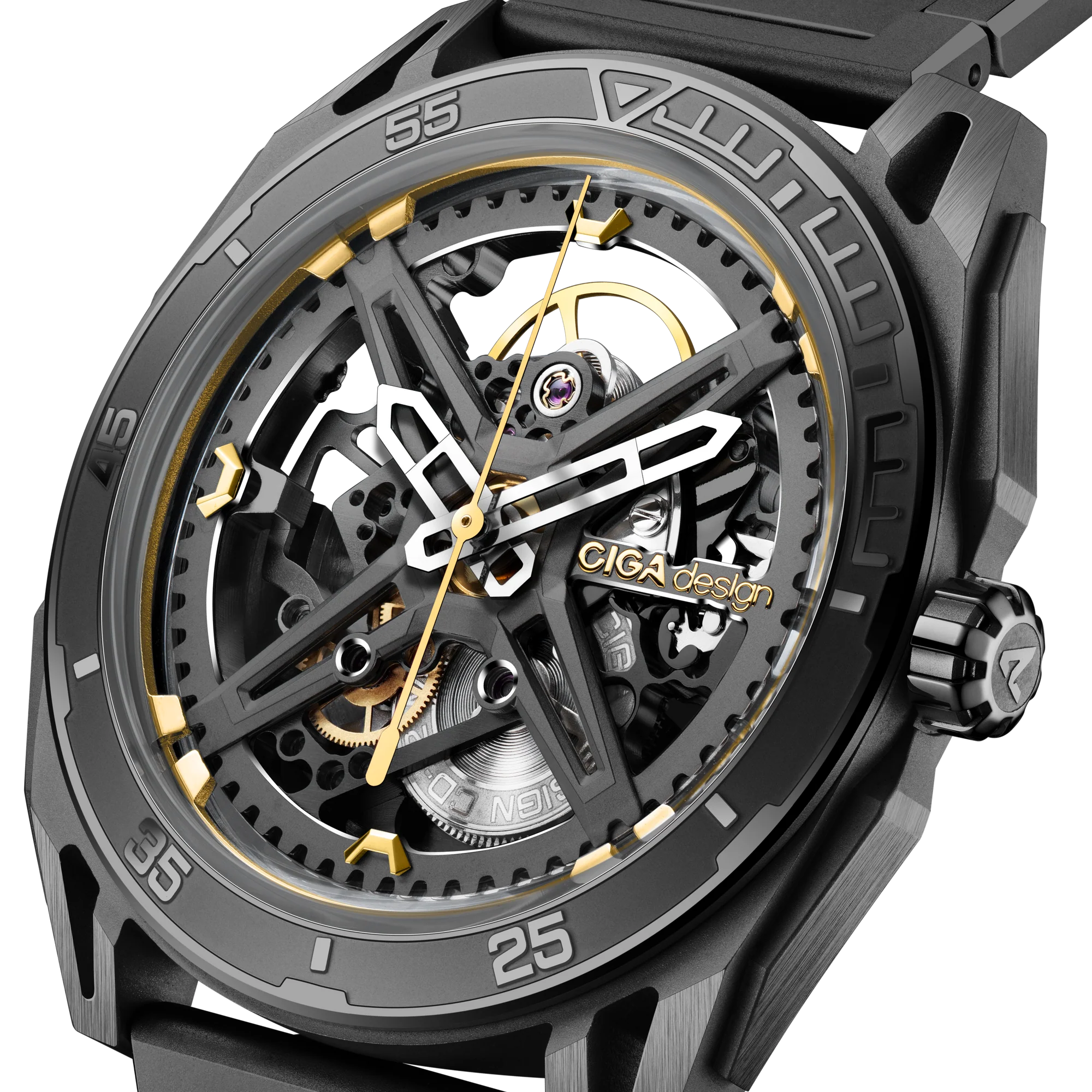 CIGA design ROUND AUTOMATIC SKELETON WATCH · FALCON CIGA design