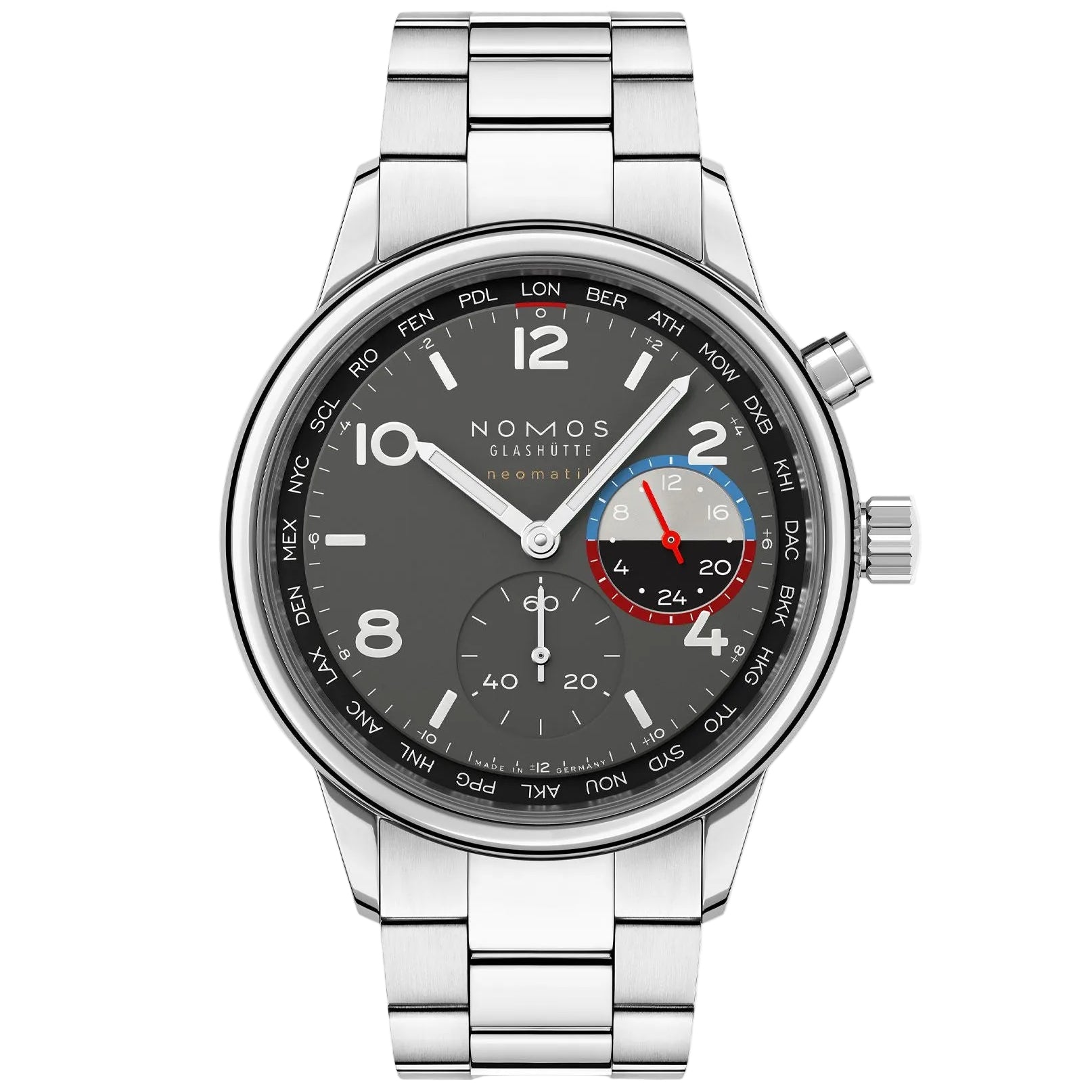 Club Sport neomatik Worldtimer Volcano NOMOS Glashütte