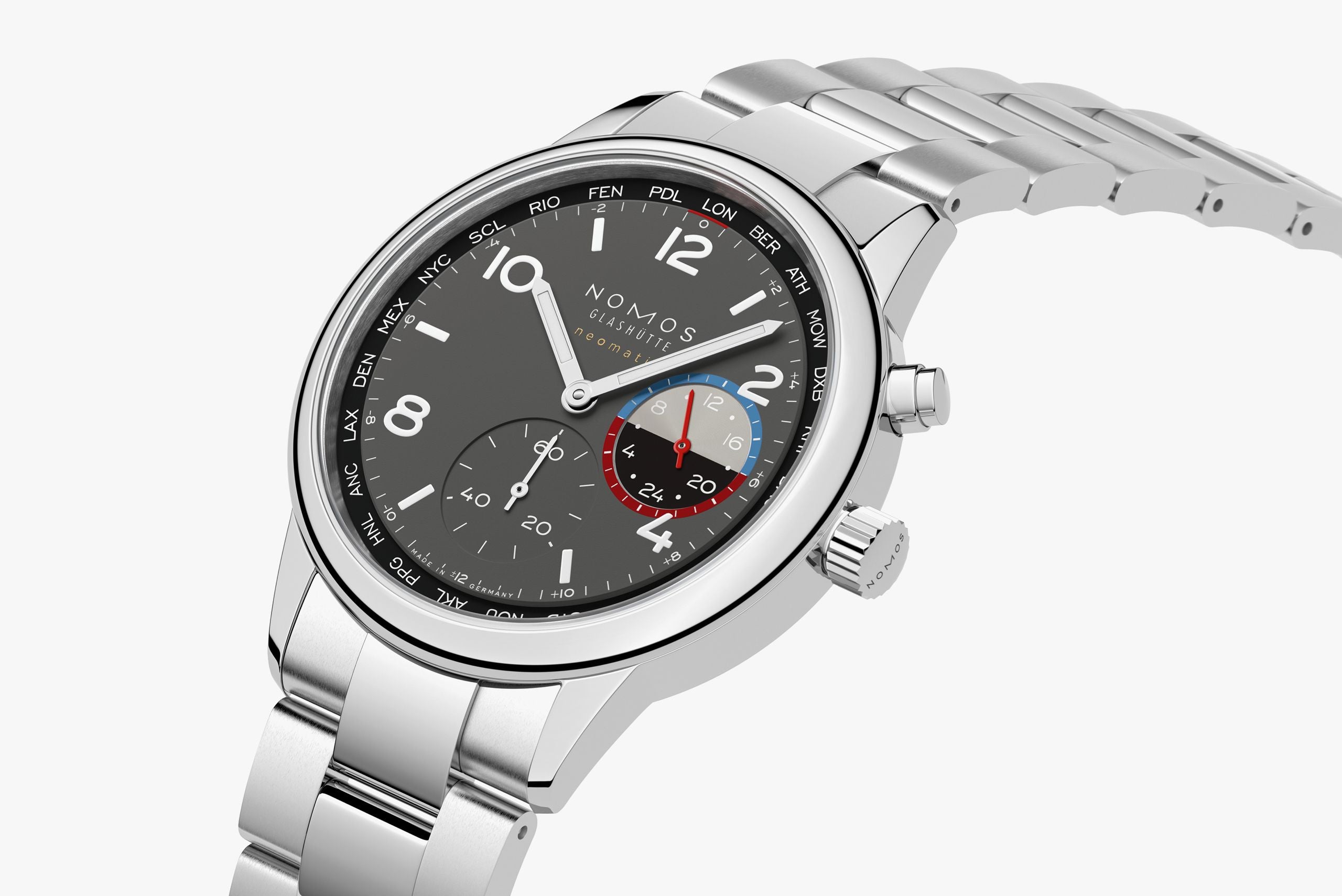 Club Sport neomatik Worldtimer Volcano NOMOS Glashütte