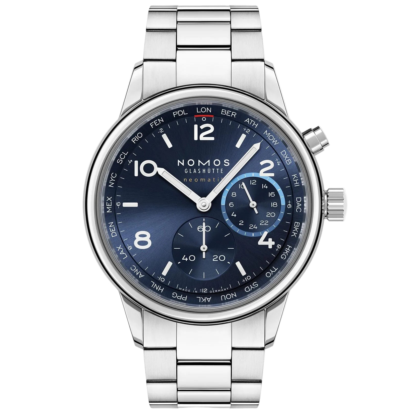 Club Sport neomatik Worldtimer blue NOMOS Glashütte