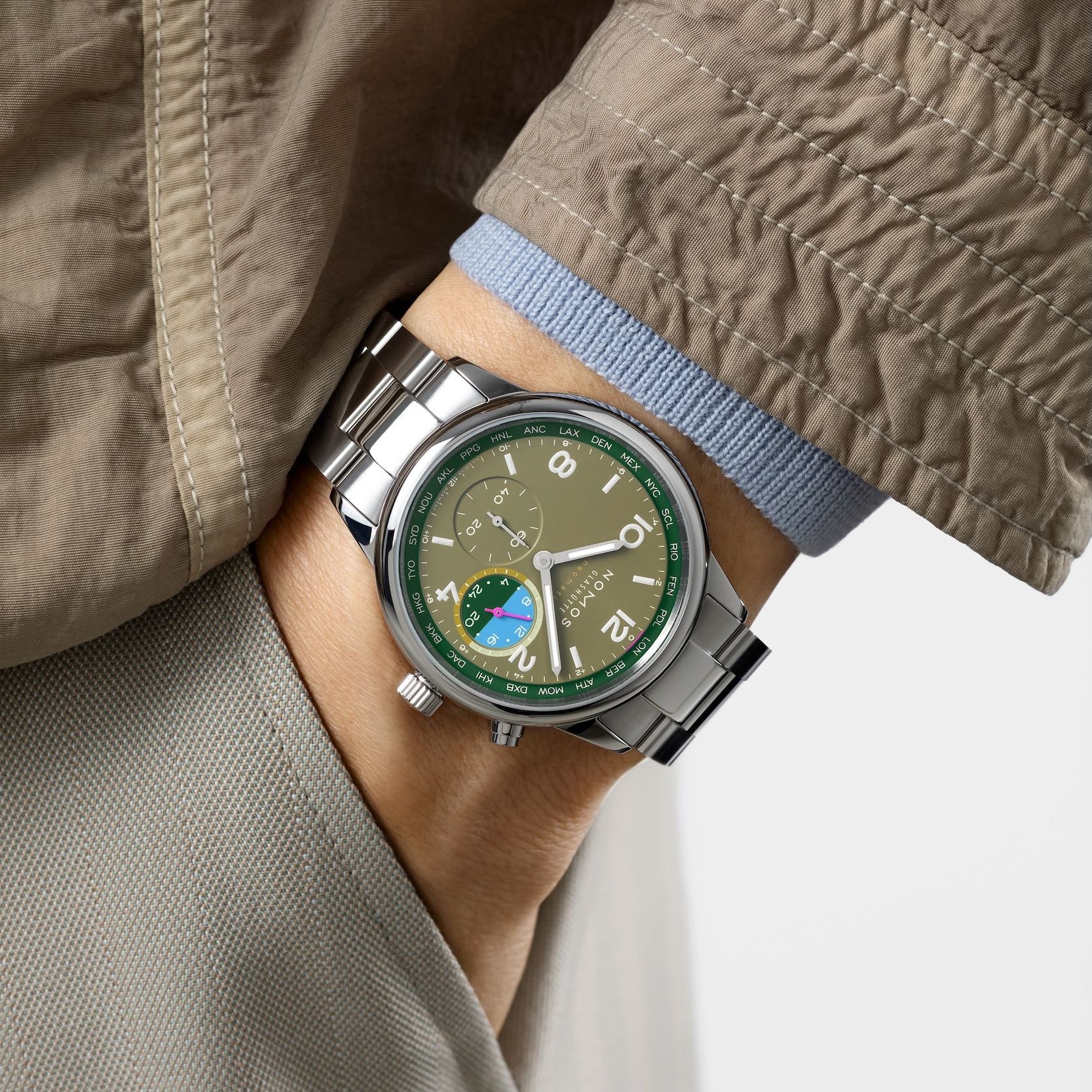 Club Sport neomatik Worldtimer Jungle NOMOS Glashütte