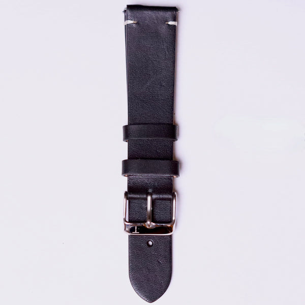 Tylor American Leather with Steel buckle " Black " 20mm - Azzam Watches 