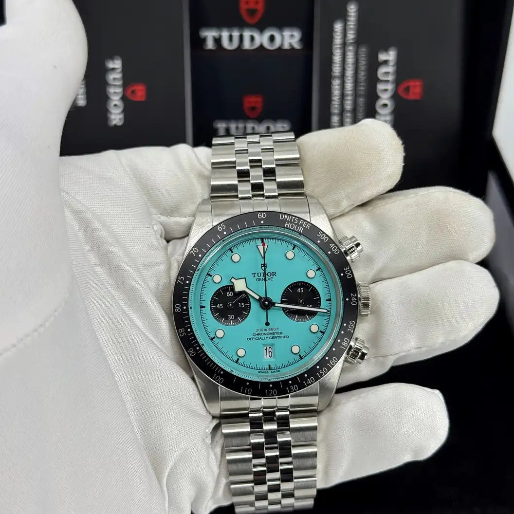 Tudor Black Bay M79360N-0024 Stainless Steel Chronograph 41mm Turquoise Dial Men’s Watch