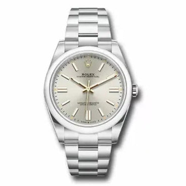 Rolex Oyster Perpetual 41Mm Domed Bezel Silver Dial Stainless Steel