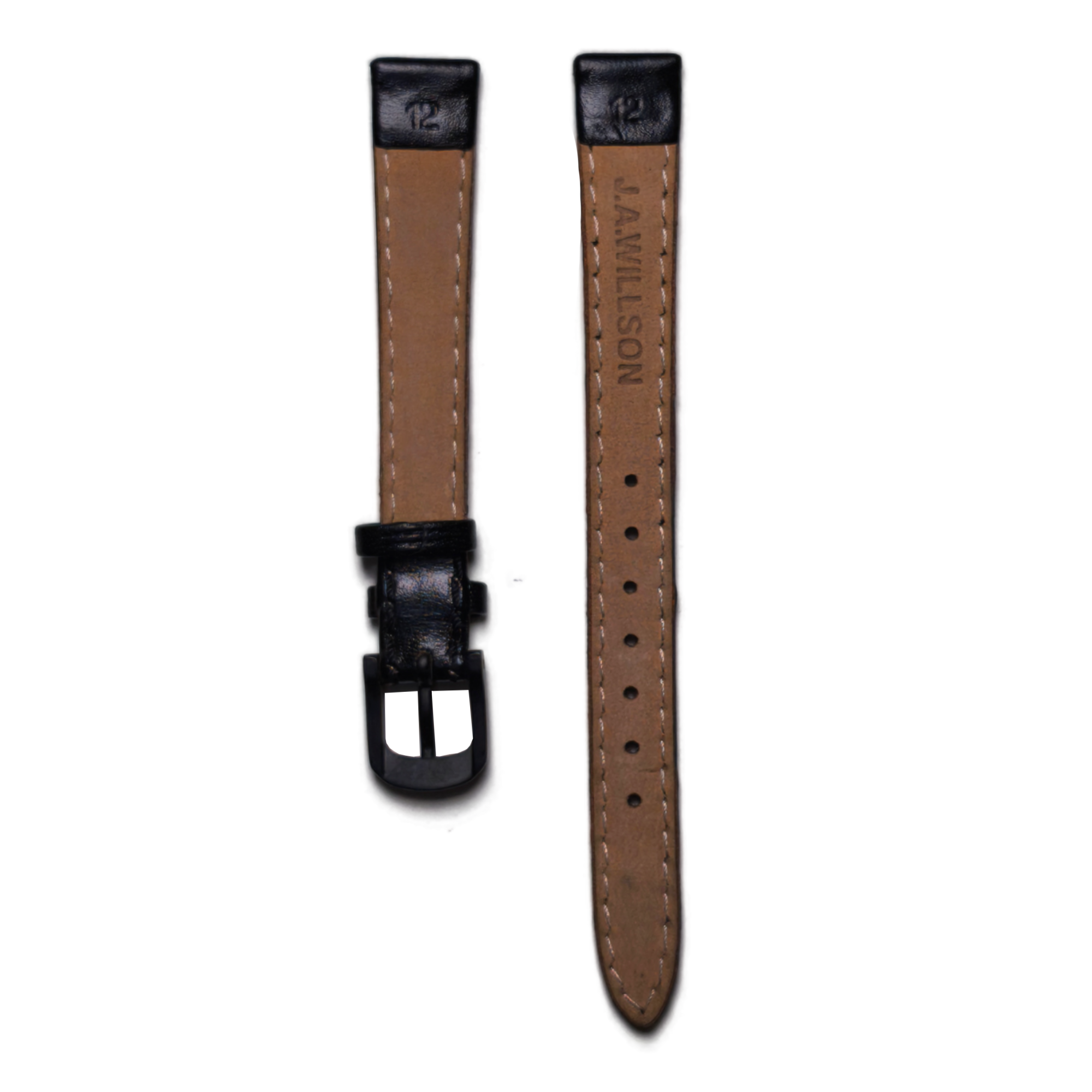 J.A.WILLSON Leather Black Band 12mm