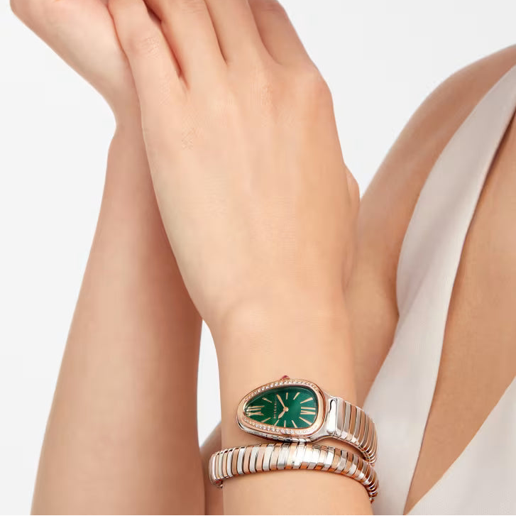 Bvlgari Serpenti Tubogas 18Kt Rose Gold With Diamonds 35Mm Ladies Watch