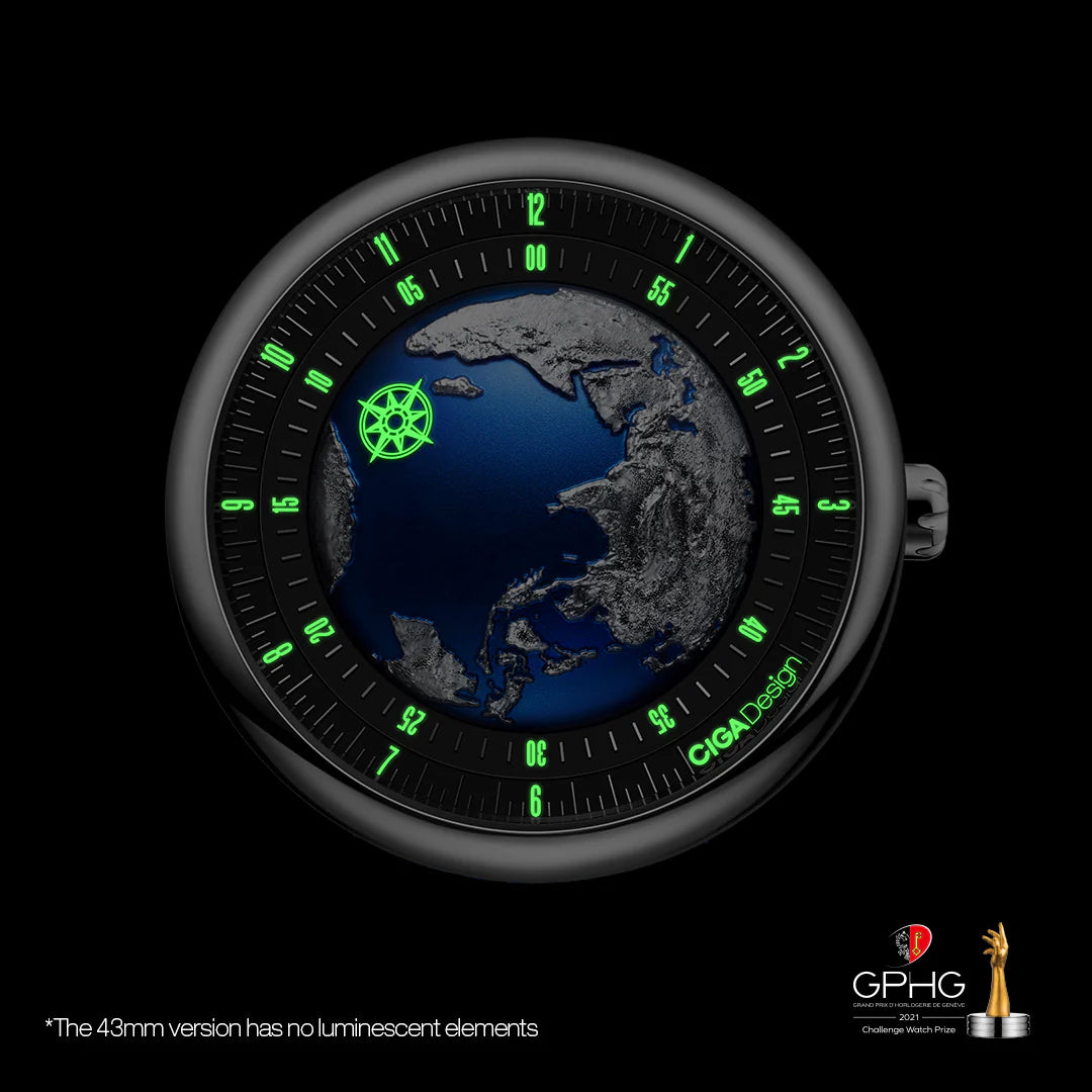 CIGA design MECHANICAL WATCH BLUE PLANET II  Steel Case 43mm