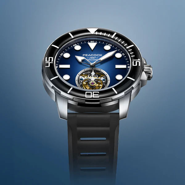 Peacock Ocean Wing Tourbillon Watch Diver 300M Peacock