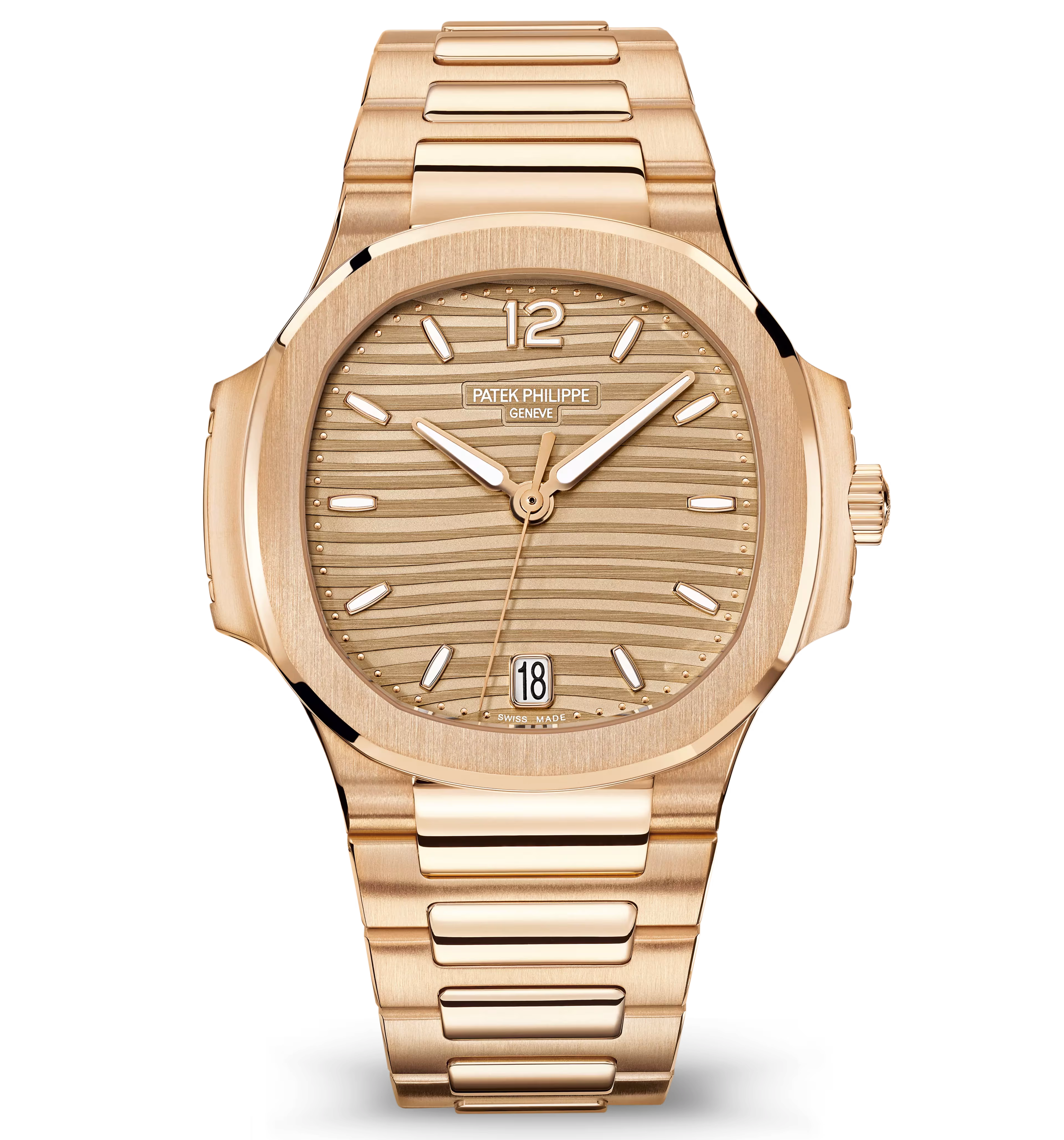 Patek Philippe Nautilus 7118/1R-010 Golden Dial 35Mm 18K Rose Gold