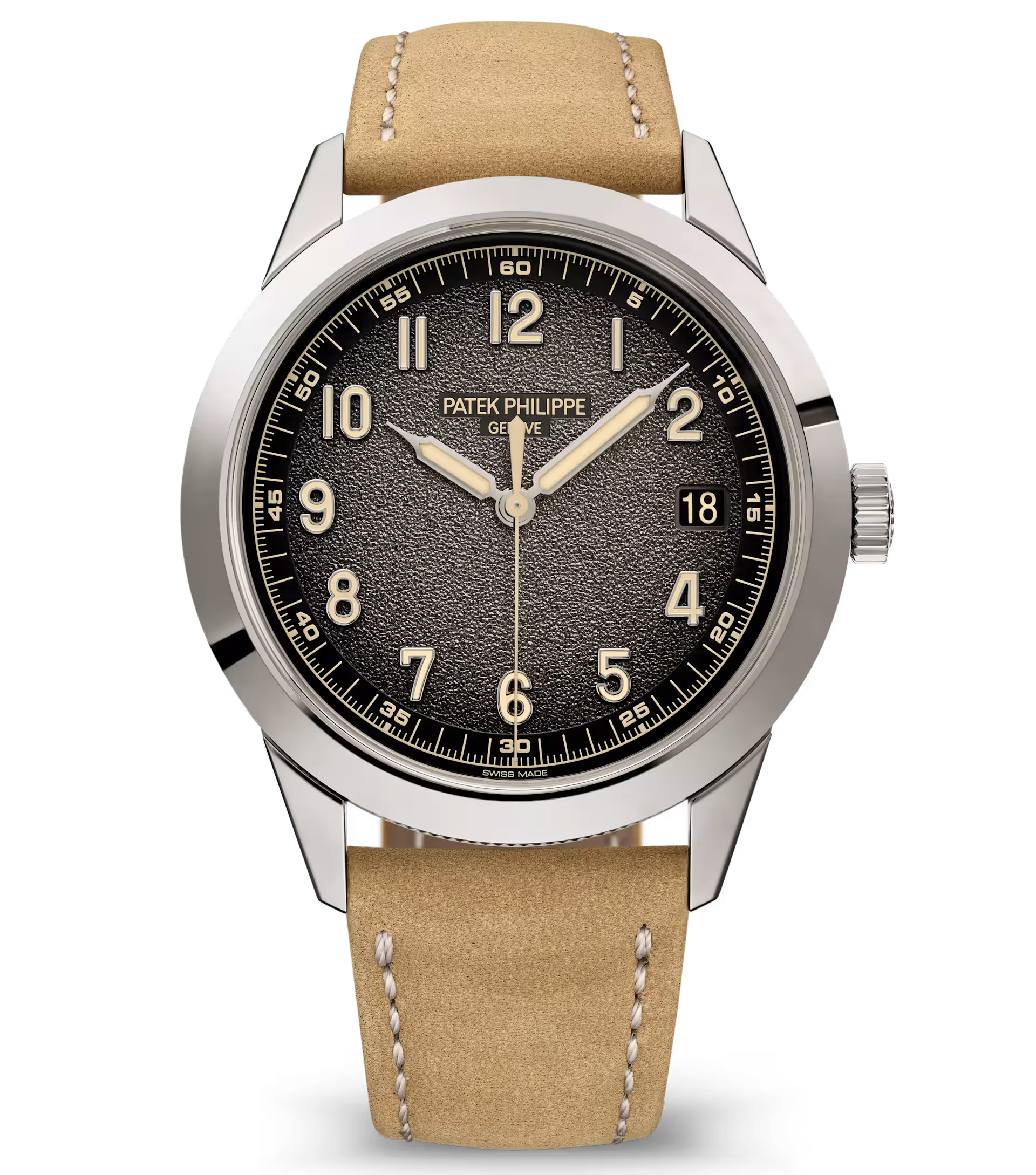 Patek Philippe Calatrava 5226G-001 18Kt White Gold Textured Charcoal Grey Dial 40mm Men’s Watch