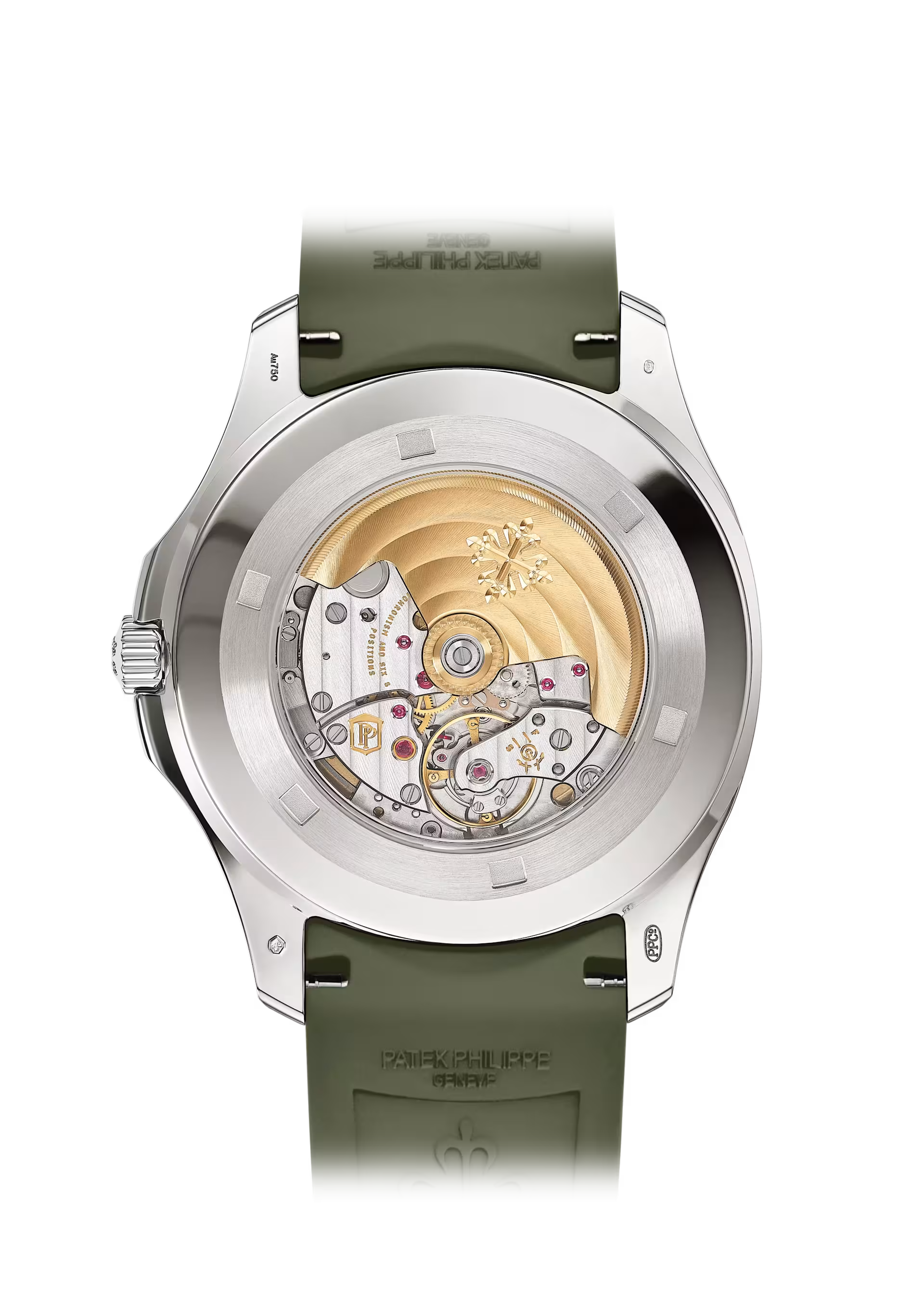 Patek Philippe Aquanaut 5168G-010 Jumbo Khaki Green Dial 18K White Gold Khaki Green Rubber Strap