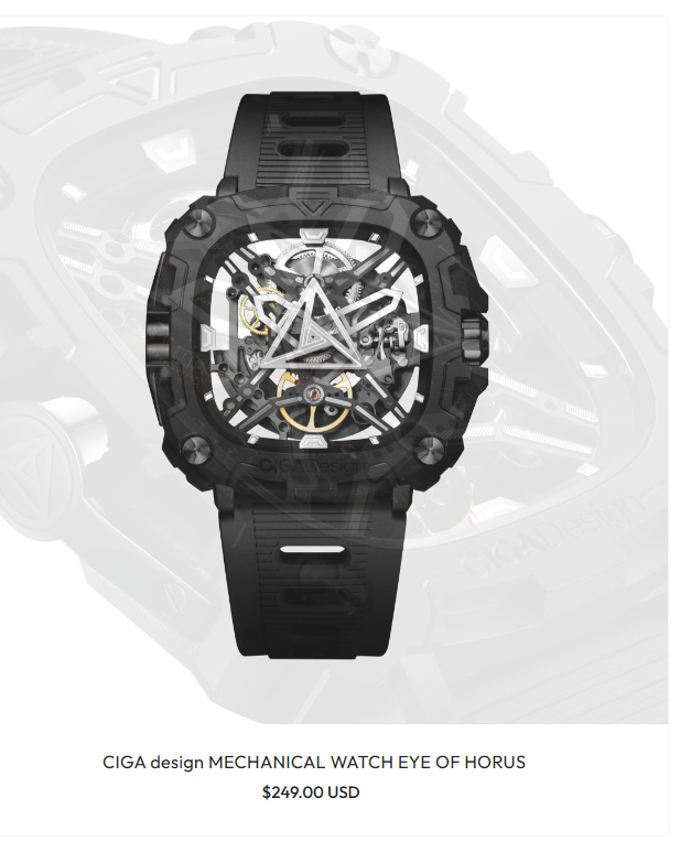 CIGA design MECHANICAL WATCH SKELETON Black