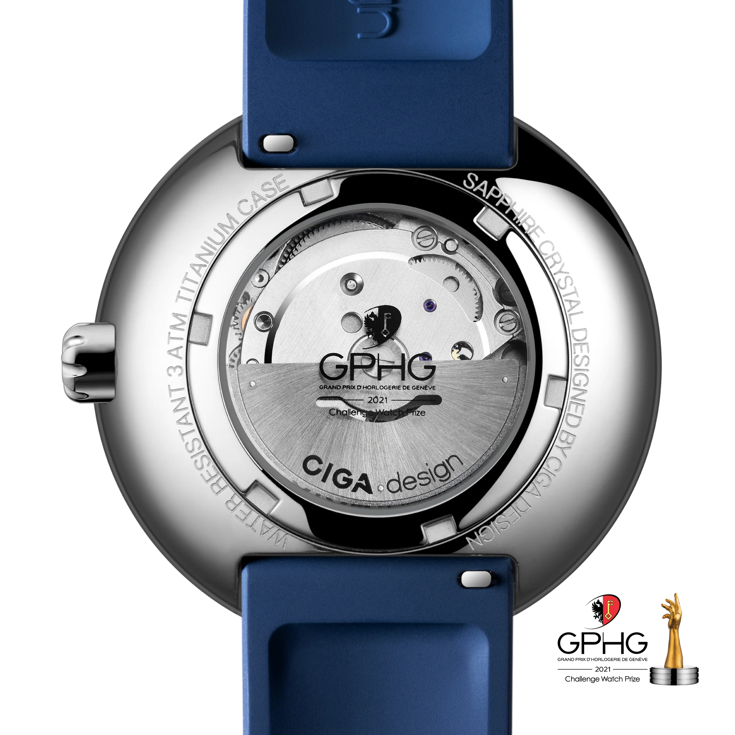 CIGA design MECHANICAL WATCH BLUE PLANET II  Steel Case 43mm