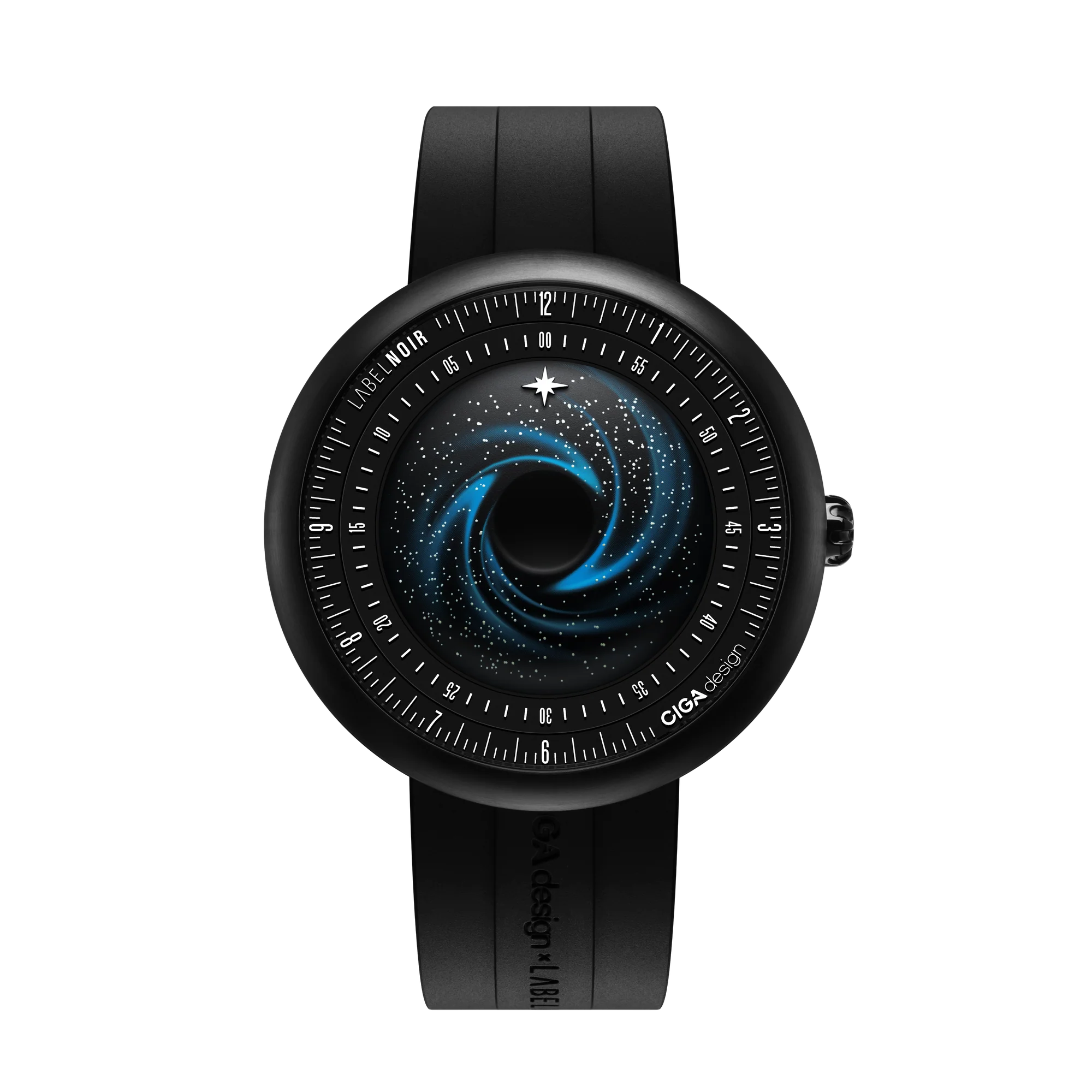 CIGA design X LABEL NOIR AUTOMATIC WATCH BLUE PLANET II · BLACK STAR EDITION 46mm
