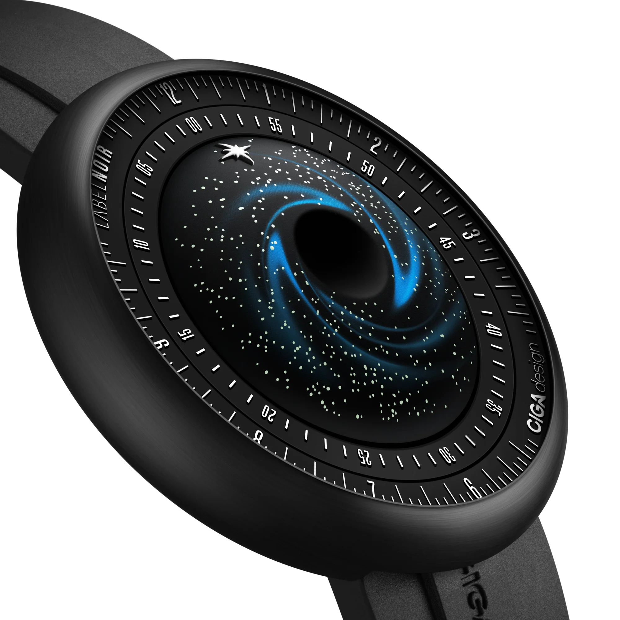 CIGA design X LABEL NOIR AUTOMATIC WATCH BLUE PLANET II · BLACK STAR EDITION 46mm