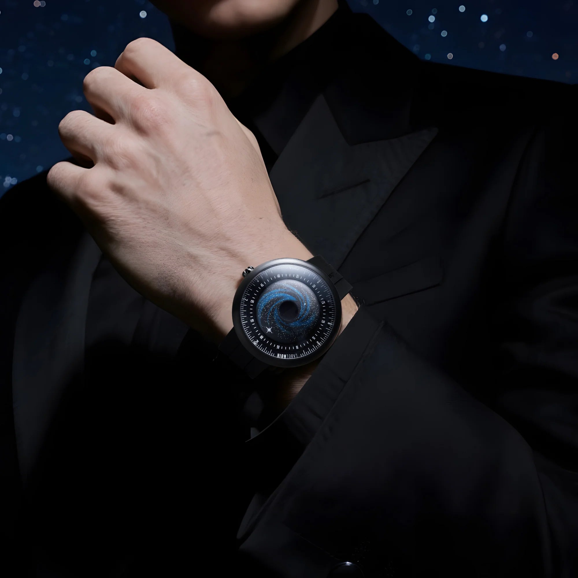 CIGA design X LABEL NOIR AUTOMATIC WATCH BLUE PLANET II · BLACK STAR EDITION 46mm