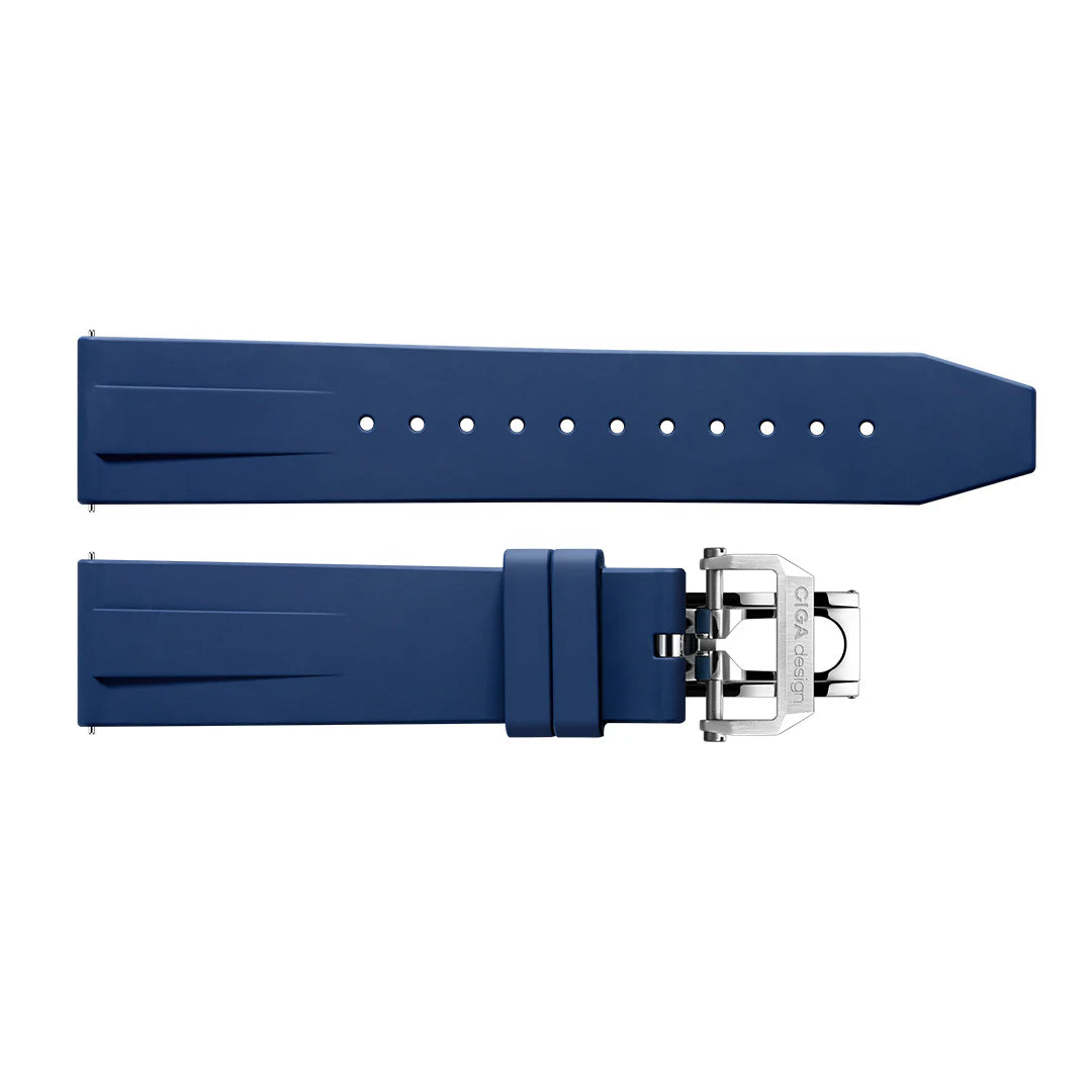 CIGA design Blue Planet exclusive fluororubber strap Blue