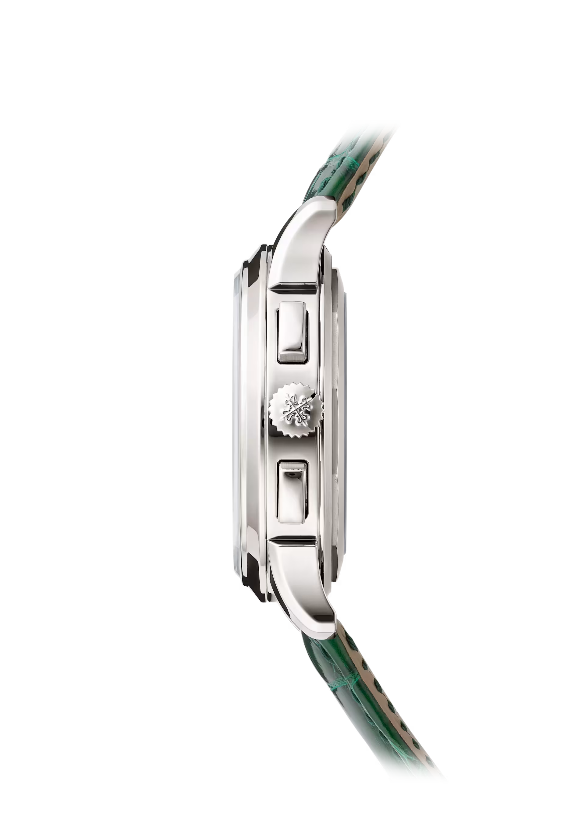 ساعة باتيك فيليب العالمية 5930P-001 كرونوغراف فلايباك، مينا أخضر بلاتيني