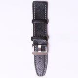 ON BLACK ARTIFICIAL LEATHER BAND - WATERPROOF - Azzam Watches 