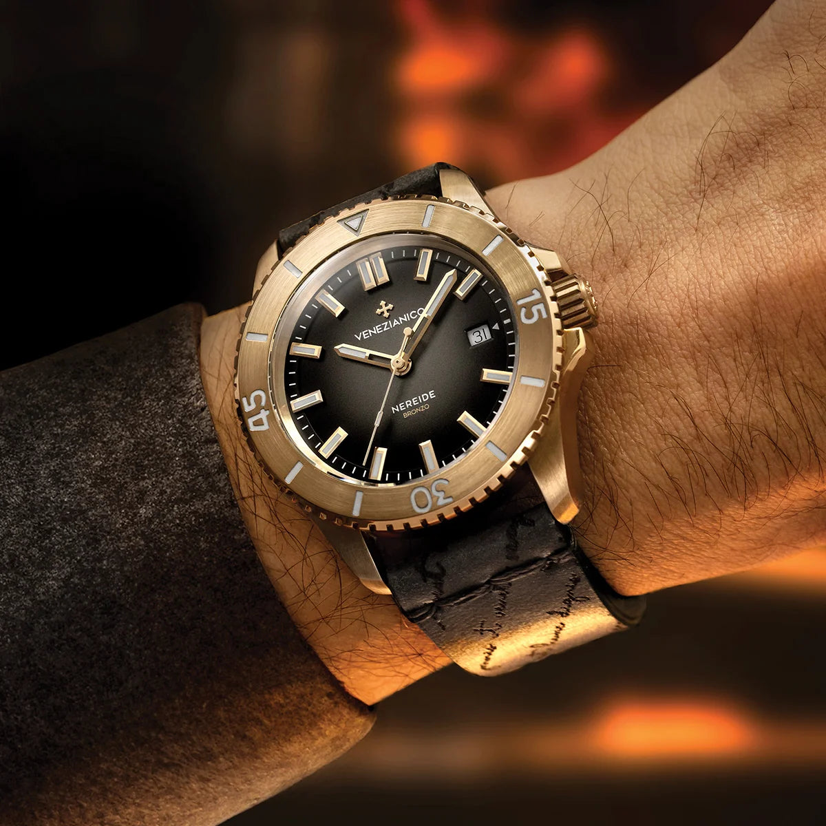 Nereide Bronzo With Additional Leather Strap 4521555ALB Venezianico
