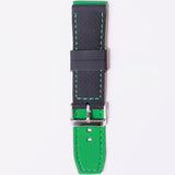 Anti-Bacterial Black x Green rubber band 22mm - Azzam Watches 