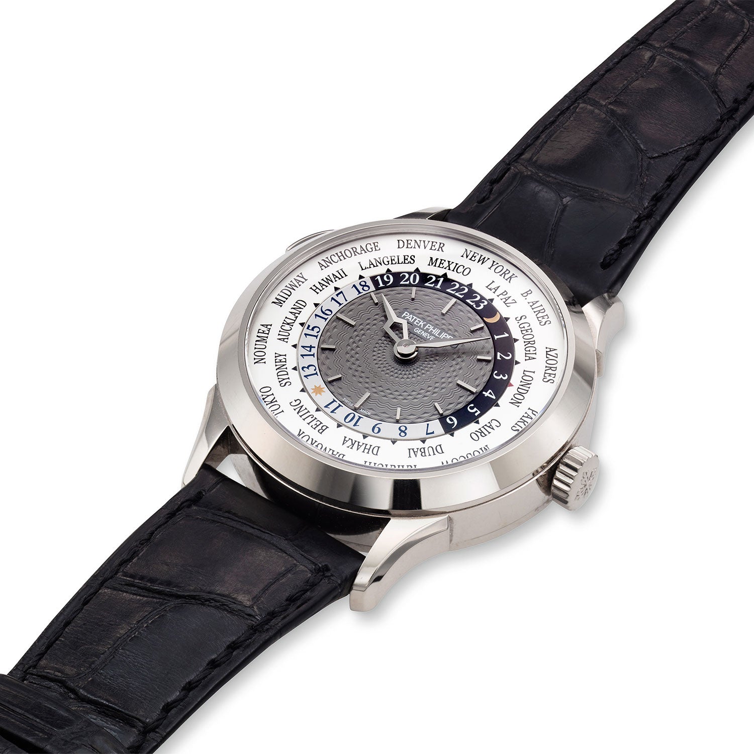 Patek Philippe World Time 5230G-014 White Gold White & Gray Dial 38.5mm Men’s Watch