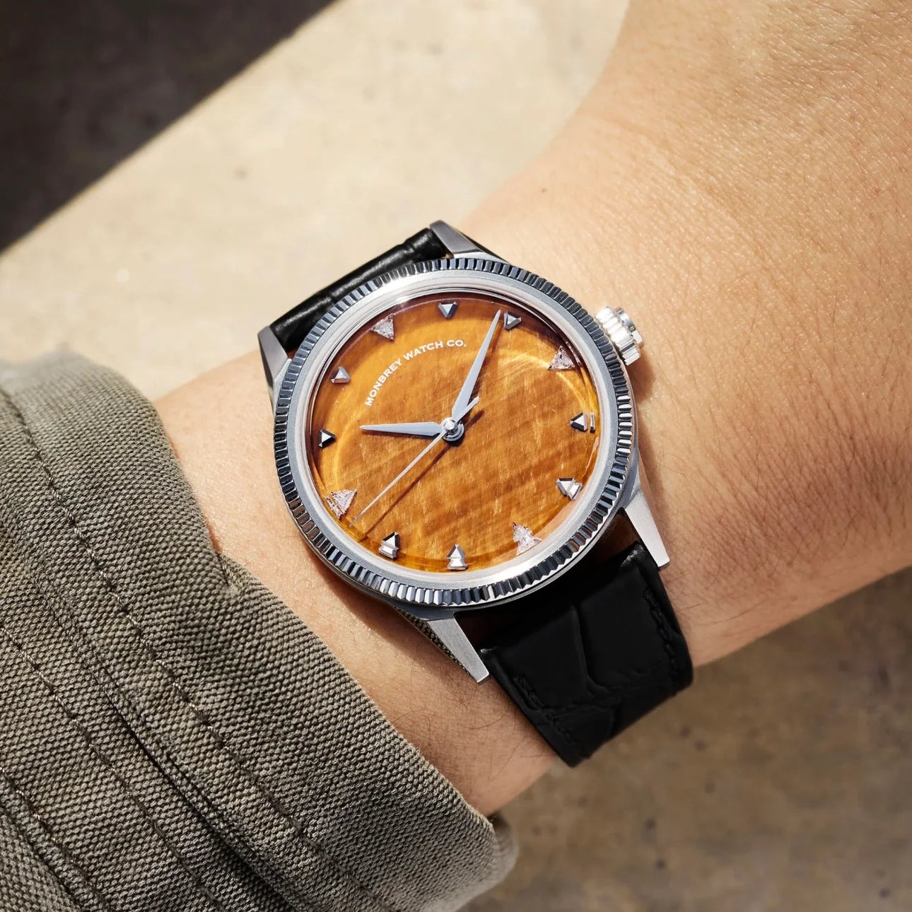 MB3 SERIES - TRINOVA - P2 - Tiger Eye Stone with Lab-grown Diamonds MB3-P2 Monbrey