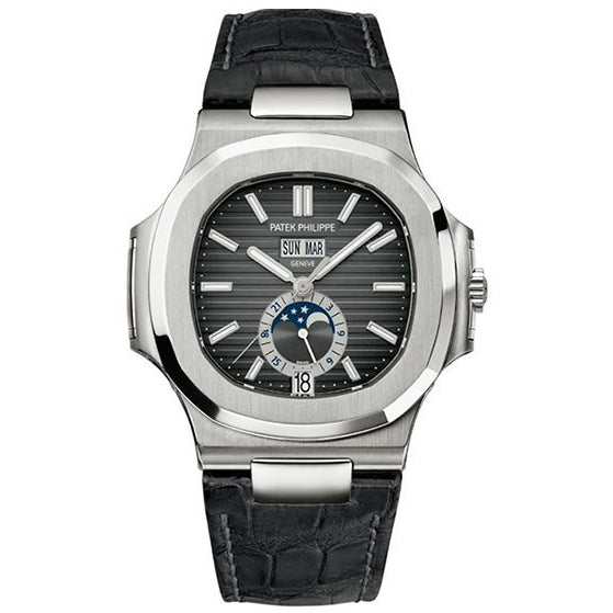Patek Philippe Nautilus 5726A-001 Black Gradient 40.5Mm Stainless Steel Black Leather Straps Men’S Watch