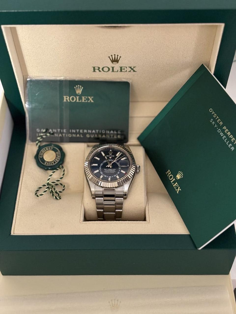 Rolex Sky-Dweller Steel Blue Dial 42mm Luxury Men's Watch 326934-0003