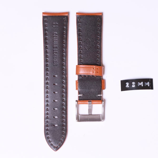 Edge High Quality cow leather 22mm " Brown - Light Havana" - Azzam Watches 