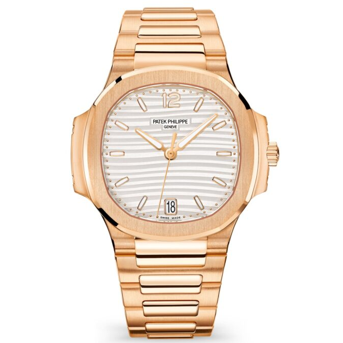 Patek Philippe Nautilus 7118/1R-001 Silvery Opaline Dial 35Mm 18Kt Rose Gold