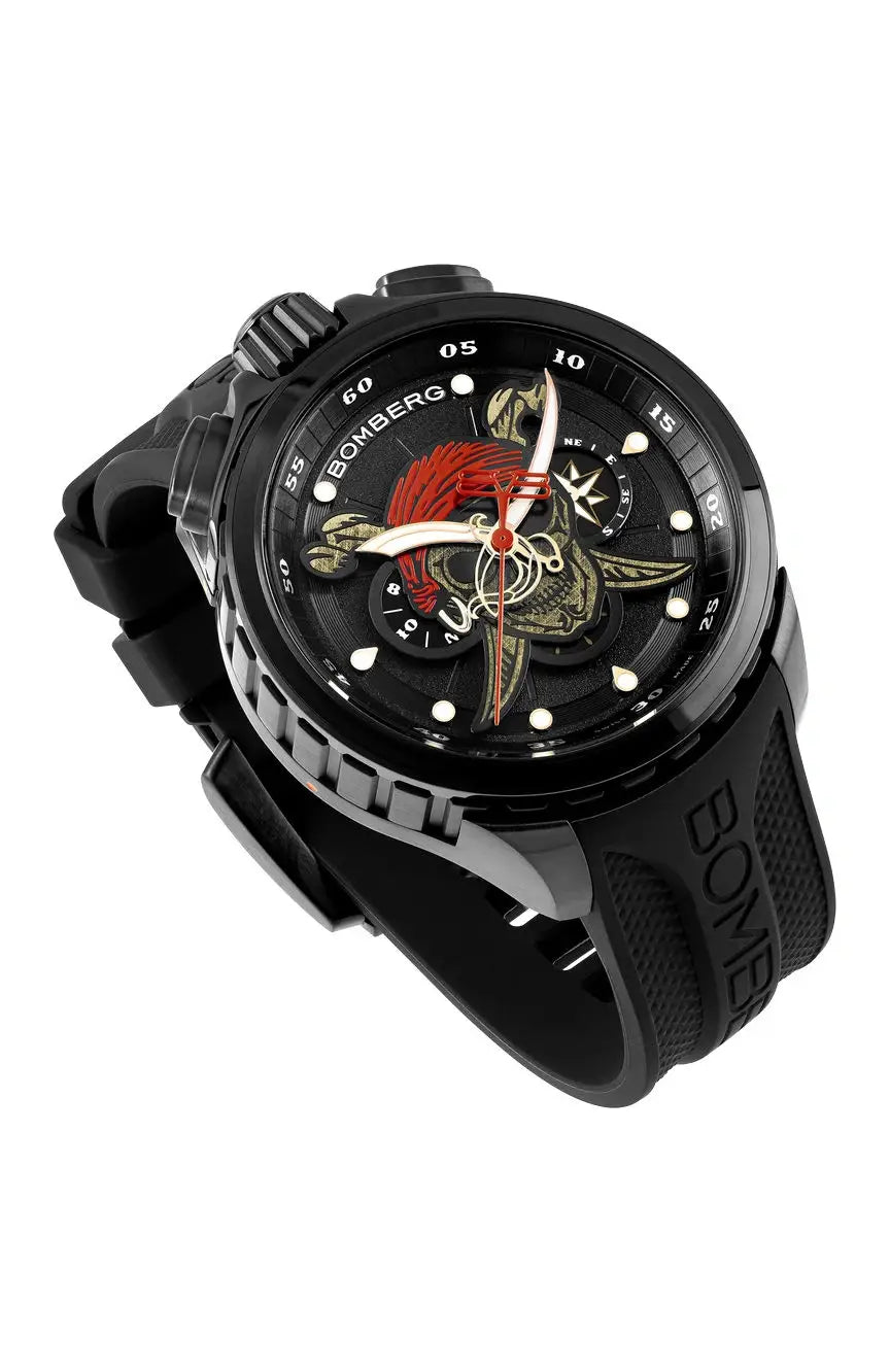BOMBERG HERITAGE PIRATE SKULL RED