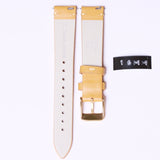 Tylor Italian Leather with Rose gold buckle Yellow havana - 16mm - Azzam Watches 